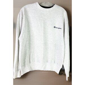 VTG Champion 90s Men's Small Light Grey Heathered Sweatshirt Cotton/Poly EUC